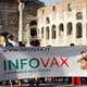 Anti-vaccination protesters readying for a bracing chant of “What do we want? Measles! When do we want it? Now!” in downtown Rome, 2017.